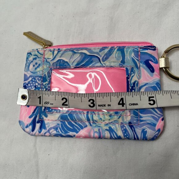Lilly Pulitzer Keychain Coin Purse Wallet With ID Window 4"X5" preppy tropical - Picture 6 of 7